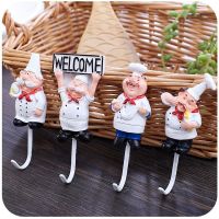 Cartoon Chef Shape Restaurant Hotel Wall Hooks Decorative Clothes Hanger Nail-free Strong Sticky Hook Key Storage Viscose Hook Picture Hangers Hooks