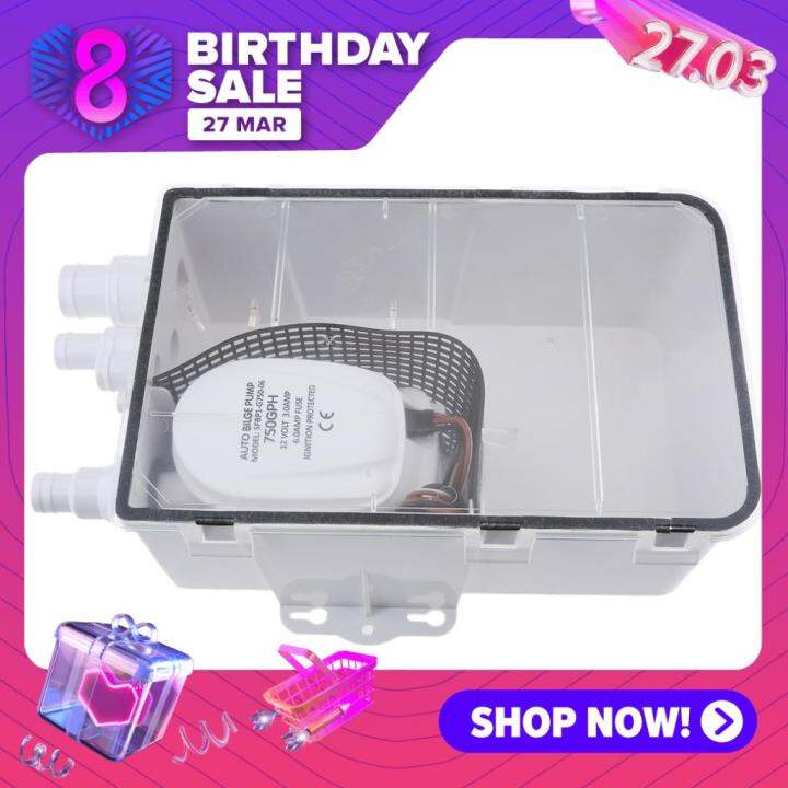 Esquirla Shower Drain Pump System Model 600GPH 12V Marine Boat RV Bilge
