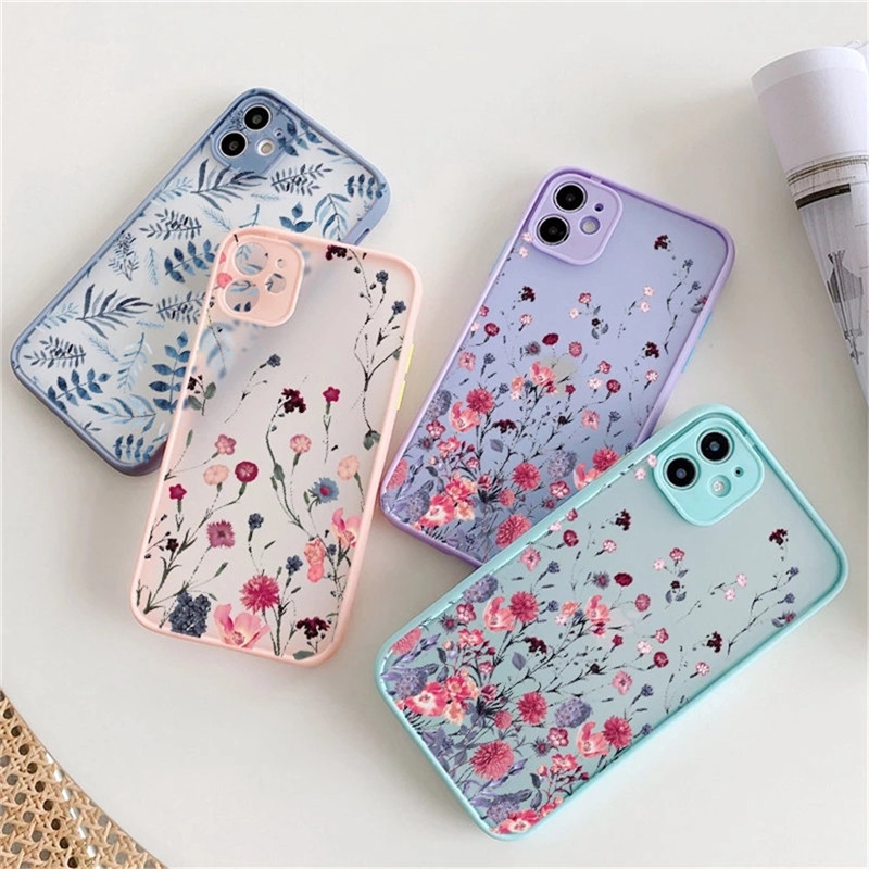 Full Body Protection Black Flower Simple Fashion Design Silicone Case Cover Compatible with iPhone 12 11 X Xs Xr 8 7Plus Mini Pro Max case