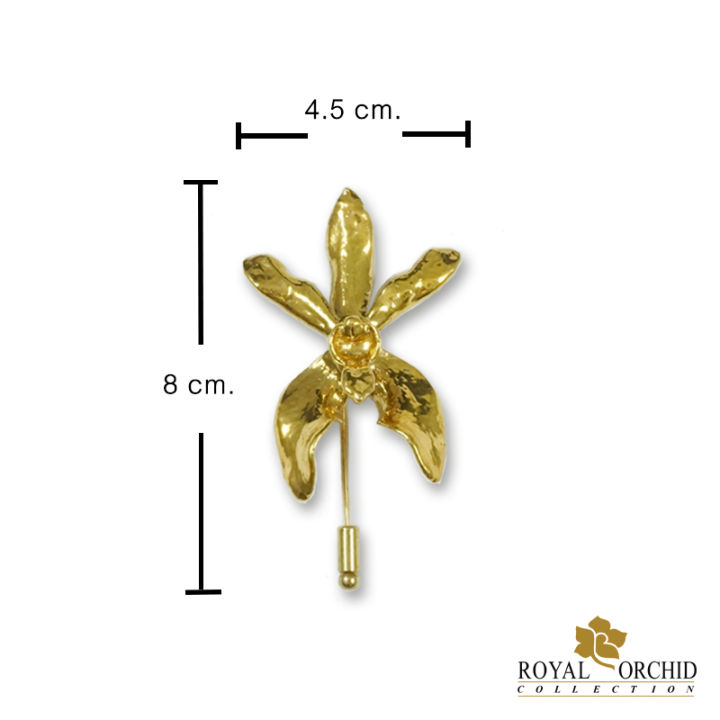 royal-orchid-เข็มกลัดดอกกล้วยไม้ของจริงชุบด้วยทอง