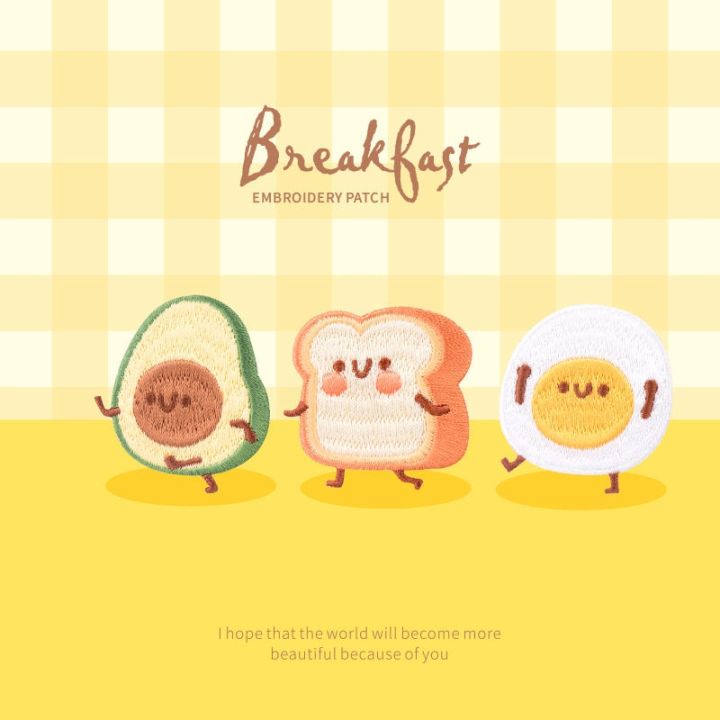 vitality-breakfast-embroidery-patch-stickers-mobile-phone-shell-ipad-hand-ledger-decoration-stickers-clothes-diy-bag-self-adhesive-cloth-stickers