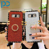 เคสโทรศัพท์สี่เหลี่ยมประกายเพชรสุดหรูสำหรับ Samsung J4บวก J6บวก J2 Prime Note 10เคสโทรศัพท์ขายึดเคสที่มีห่วงซองนุ่มกันกระแทกฝาหลังเคลื่อนที่