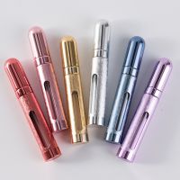 1PC 12ml Mini Portable Perfume Bottle Travel Refillable Empty Perfume Atomizer Metal Spray Scent Pump Case Travel Size Bottles Containers