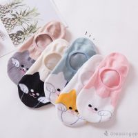 CODhuanglan212 DRE-Women Low-cut Liner Socks Soft Cartoon Cat Non-slip Hidden Invisible Socks for Flats