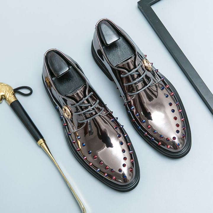 รองเท้ารองเท้าหนังใส่ทำงานสำหรับผู้ชาย-ใหม่20223-sp-และฤดูใบไม้ร่วงรองเท้าผู้ชายสดใสผิวสบายรองเท้าออกซ์ฟอร์ดหรูหรา