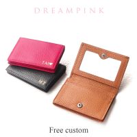 Custom Name Genuine Leather Card Holder Monogram Gift Cowhide Men Business Credit Card Case Personalize Letters Women Coin Purse Card Holders