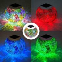 Solar Power LED Glass Ball Color Changing Light Outdoor Garden Lawn Decor Lamp light sensor detector is built in the table light