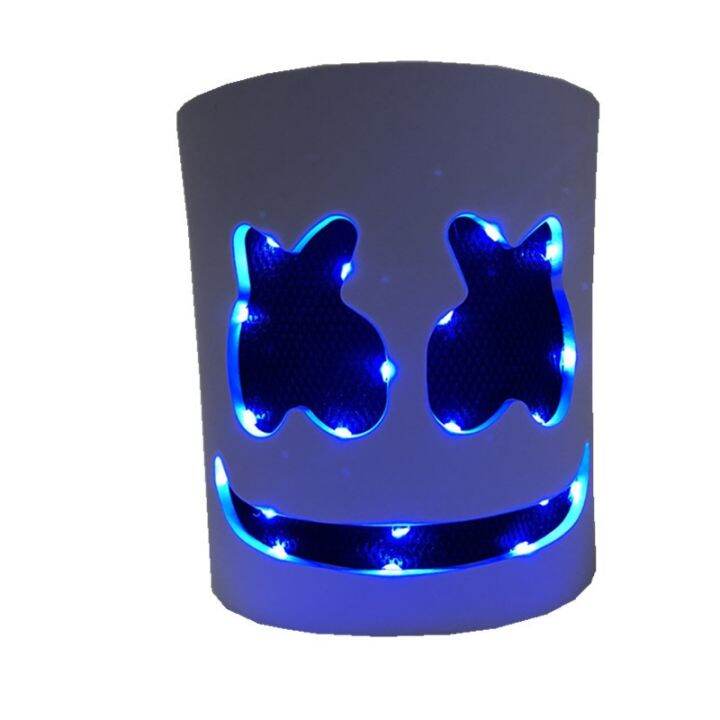 【hot】 LED DJ Marshmello Helmet Music Festival Light Up Marshmallow