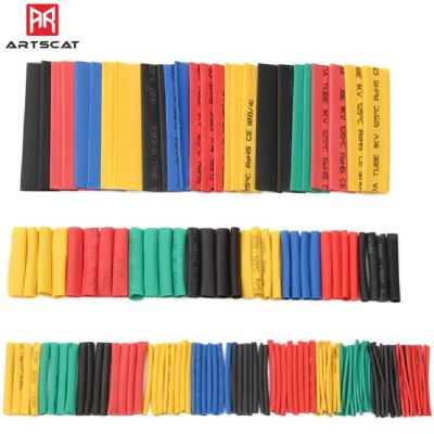 164pcs Thermoresistant Tube Heat Shrink Wrapping Kit  Polyolefin Shrinking Tubing Assorted Pack Wire Cable Insulation Sleeve Cable Management