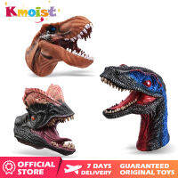 Kmoist ไดโนเสาร์หุ่นมือถุงมือยางนุ่มซอรัสเร็กซ์ Velociraptor สัตว์หัวมือหุ่นพรรคของเล่นฮาโลวีนของเล่น