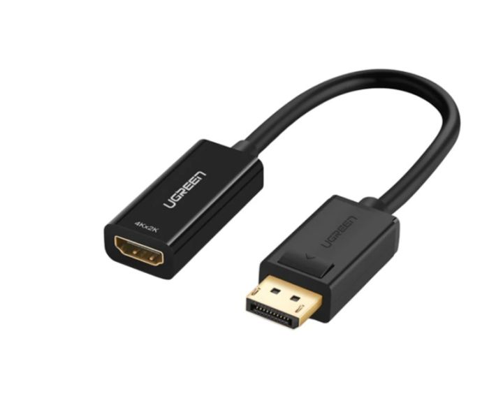 ADAPTER/CONVERTER (อุปกรณ์แปลงสัญญาณ) UGREEN DISPLAY PORT TO HDMI FEMALE 25CM [40363] (BLACK)