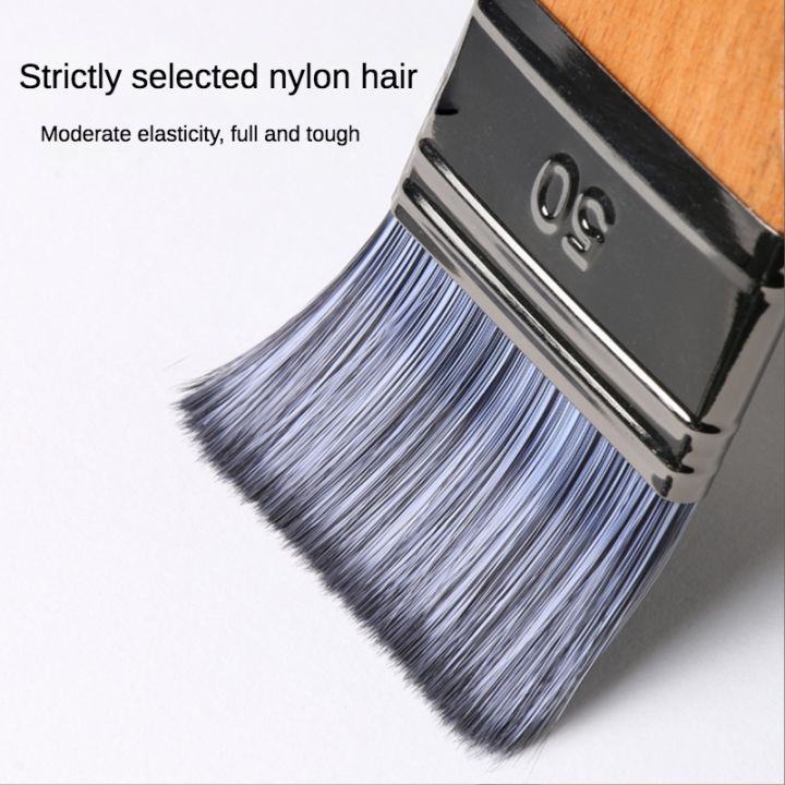 1-pcs-flat-head-oil-painting-acrylic-row-brush-gouache-watercolor-artist-paint-wall-painting-nylon-hair-beech-rod-clean-brush