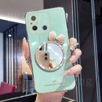 เคสโทรศัพท์กระจกแต่งหน้าแฟชั่นสำหรับ Xiaomi Redmi เคลือบ12C ซิลิโคน REDMI12C ปลอกอ่อน2023เคสกากเพชรรูปผีเสื้อน่ารักปกป้องฝาหลัง