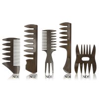 【CC】 Handle Grip Large Detangling Curly Hair Comb Back Styling Beard Men Hairdressing Wide Teeth Set