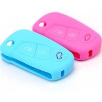 ∏۩ Silicone Car Key Case for Ford KA MK2 2008-2016 3 Buttons Aftermarket Folding Keychain Holder Remote Control Fob Protector Cover