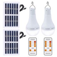 LED Solar Light Bulb Rechargeable Energy Bulb Lamp for Indoor Outdoor Camping Solar Tent Lamp with Remote Control