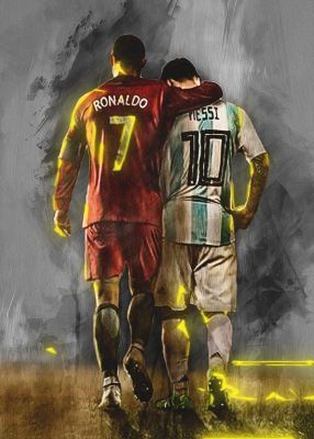 Ronaldo และเมสซี่โปสเตอร์ภาพวาดและพิมพ์บนผ้าใบตกแต่งผนังที่ทันสมัยรูปภาพศิลปะสำหรับห้องนั่งเล่นตกแต่งบ้าน