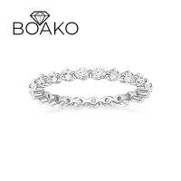 [Zhongxi ornaments ] BOAKO หรูหรา Anillo P Lata 925เงินสเตอร์ลิงล้าง Cubic Z Irconia แหวนสำหรับคู่ครบรอบขนาด6แต่งงานวง Jewerly