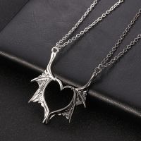 Wing Necklace for Women Men Matching Demon Dragon Wing Love Heart Pendant Necklace Couple Family Friendship Necklace Jewelry