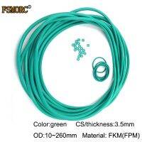 1 {“:》: Od10mm ~ 260มม. * 3.5มม. ความหนา/CS Green FKM โอริงกันคราบมันกรดและปะเก็นแผ่นทนด่าง FPM โอริง