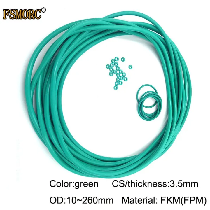 OD10mm260mm*3.5mm thickness/CS Green FKM o rings Oil resistant acid
