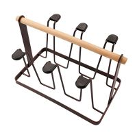 Vintage Wrought Iron Cup Holder Drainer Storage Organizer Stand Coffee Mug Glass Bottle Hanger Drying Display Rack