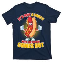 Unique Cotton T Shirts Ultra Soft Mens T-Shirt Funny Its Not A Party Until The Wiener Comes Out T-Shirt