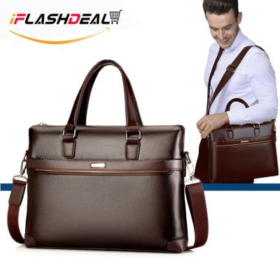 กระเป๋าเอกสารกระเป๋าธุรกิจผู้ชาย IFlashDeal กระเป๋าสะพายหนัง PU กระเป๋าแล็ปท็อปกระเป๋าเอกสารสายคล้อง