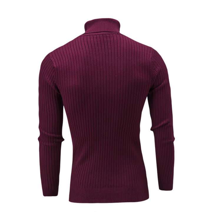 hnf531-fashion-men-turtleneck-solid-color-long-sleeve-knitted-sweater-pullover-top