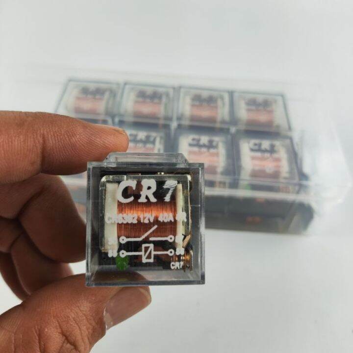 Relay Klakson Transparan Kaki 4 12volt 40 ampere indikator Led Bening