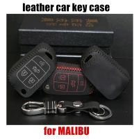 ┇▨№ Only Red factoty price car key case fit for CHEVROLET MALIBU car key case sewing Hand car styling genuine quality leather