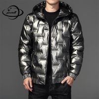 ◊✺ M-4xl Mens Down Jacket Male Coats Warm Hooded Sleeve Color Face Outerwear Top C200