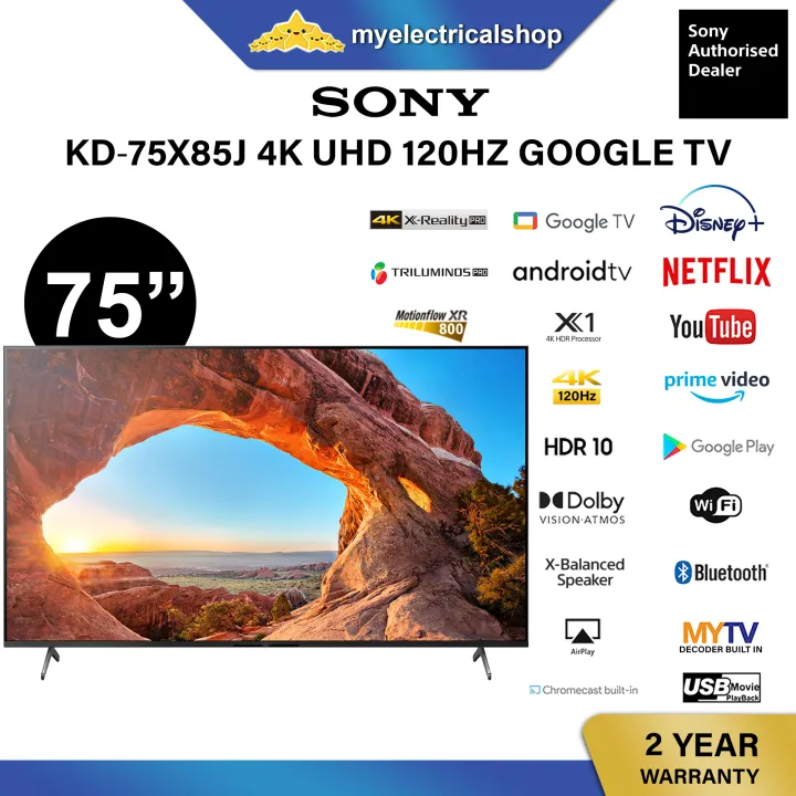 Sony 75 Inch 4K UHD 120Hz Android TV Google TV KD-75X85J HDR Google ...