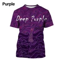 2023 Customized Fashion ✌ Summer Hot Cool Band Deep Purple 3D T-shirt Print  Casual Fun Round Neck Short-sleeved Top，Contact the seller for personalized customization