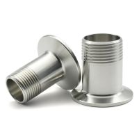 DN8-DN50 External Thread Sleeve Three Clip Pipe Fitting  1/4 "-2" Three Clip Sanitary Grade SS304/316 Stainless Steel Adapter Pipe Fittings Accessorie