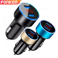 FONKEN USB Car Charger 2 Port LED 3.1A Universal Phone Fast Charging for iPhone Samsung Automobile Mirror Dual Charge Adapter Car Chargers