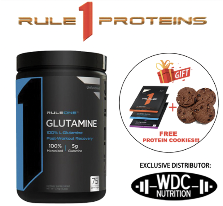 R1 Rule 1 Glutamine 75 Servings On Bsn Susu Gym Recovery Free