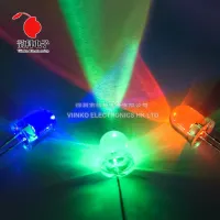 【LZ】✧♘  10pcs F8 8mm Fast / Slow RGB Flash Red Green Blue Rainbow Multi Color Light Emitting Diode Round LED Full Color DIY Kit