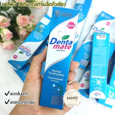 🍃 ยาสีฟัน ใช้ดีมาก ลดเหงือกอักเสบ ระงับกลิ่นปาก บีบเท่าเมล็ดถั่วเขียว Dentamate toothpaste ยาสีฟันเดนตาเมท