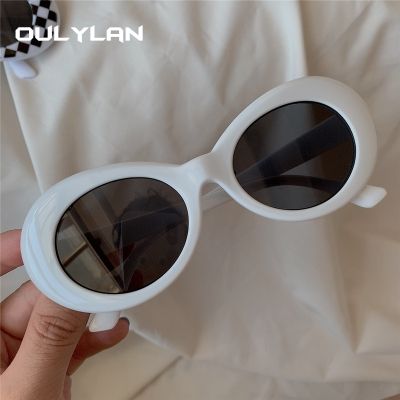 Oulylan Clout Goggles Kurt Cobain Sunglasses Men Vintage Oval Sun Glasses Retro Female Male White Black Eyewear UV400