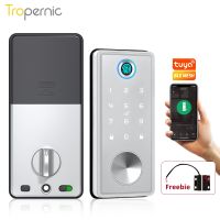 Fechadura Eletronica ล็อคประตูอัจฉริยะ Deadbolt ดิจิตอล Tuya App ลายนิ้วมือ Wifi Keyless Entry Keypad ล็อคอิเล็กทรอนิกส์