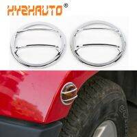 ❧✕ HYZHAUTO 2Pcs ABS Car Accessories Lamp Hoods for Jeep Wrangler JK 2007-2017 Wheel Eyebrow Turn Signal Light Protector Cover