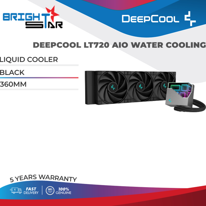 LIQUID COOLER / DEEPCOOL LT720 AIO WATER COOLING / BLACK / 360MM / 5Y