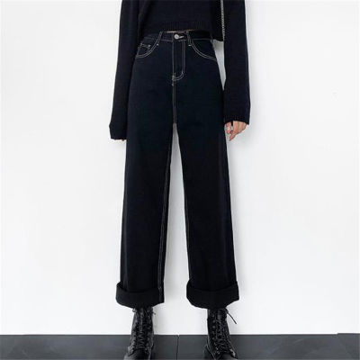 Black Loose Wide-Leg Casual Jeans WomenS Baggy  New Autumn Mujer Pantalones Pants High Waist Streetwear Oversized Trousers