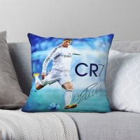 Cristiano Ronaldo-funda de almohada de poliéster y lino con estampado de terciopelo  funda de cojín con cremallera decorativa Valves