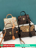 【 Authentic】LV กระเป๋าถือกระเป๋าสะพายสำหรับผู้หญิงขายเดิม PU หนังพิมพ์ Cross Body กระเป๋าสะพายไหล่ Tas Kosmetik ตารางกระเป๋าหิ้ว2023ใหม่คุณภาพสูงขนาดใหญ่ของผู้หญิงแฟชั่นกระเป๋ามีที่จับเหมาะสำหรับเดินทางซื้อของจัดเลี้ยง