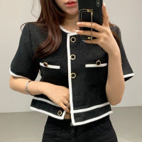 Woherb  Summer Short Sleeve O-Neck Single Breasted Women Trend Coat Feminino Chic Button Loose Short Casual Ladies Jacket