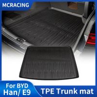 1: 1 Waterproof Dirt Proof Trunk Mat For BYD Han EV E9 2023 2024 Mats Plain TPE Trunk Lower Tray Liners Boot Protective Pad