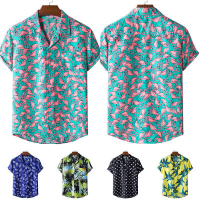 2022แฟชั่นใหม่บุรุษเสื้อฮาวายฤดูร้อนพิมพ์แขนสั้นบิ๊กสหรัฐขนาดฮาวายดอกไม้ชายหาดดอกไม้รูปแบบสำหรับชาย
