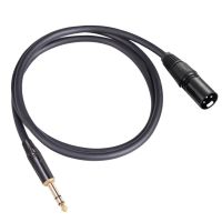 ”【；【-= 6.35 Mm 1/4 Inch Male To XLR Male Audio Stereo Mic Cable - Male To XLR Male Balanced Speaker Mic Cable, 1.8 Meter